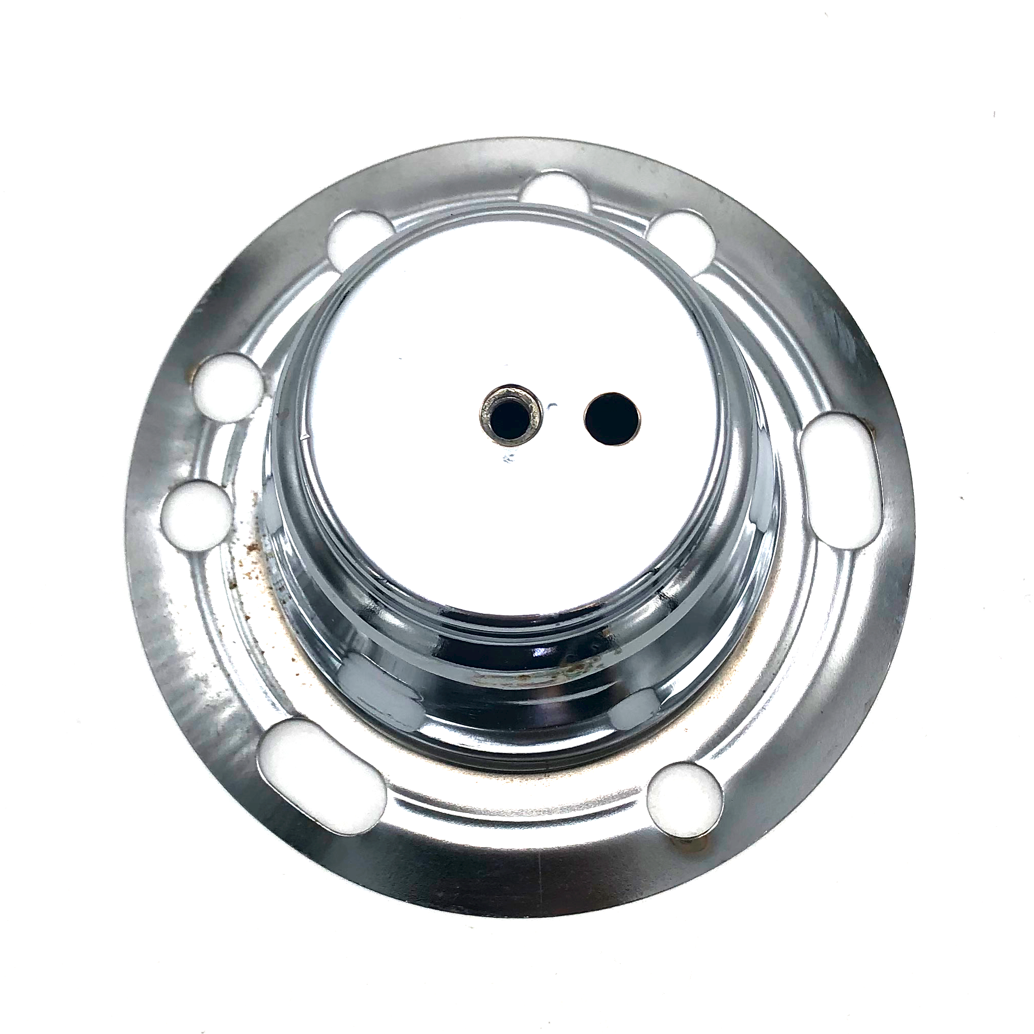 Spinner Tower Push Thru Wheel Center Hub Cap 4.25" OD Chromed Steel