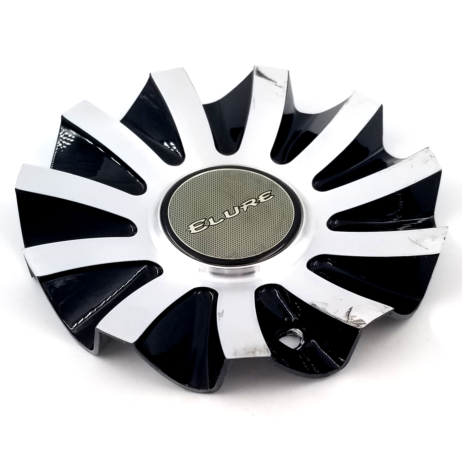 Elure Machined & Black Bolt On 7" Wheel Center Cap PN CSVW21B1A