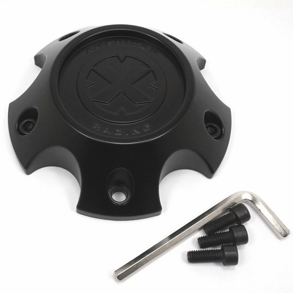 American Racing ATX Series 5 Lug Wheel Center Cap Satin Black Bolt On