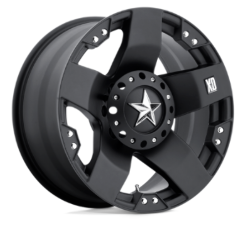 RockStar KMC XD775 Wheel Tall Center Cap Matte Black Chrome