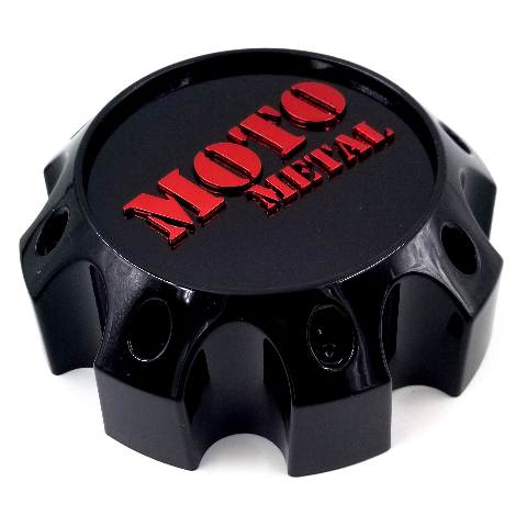 Moto Metal Gloss Black w/ Red 8 Lug Bolt On MO992 Center Cap
