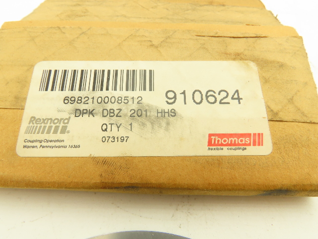 Rexnord 910624 Flexible Disc Coupling For Thomas DBZ Size