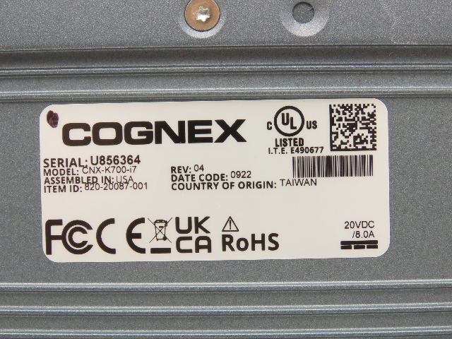 Cognex CNX-K700-i7 Rev 04 Barcode Scanner Controller Computer