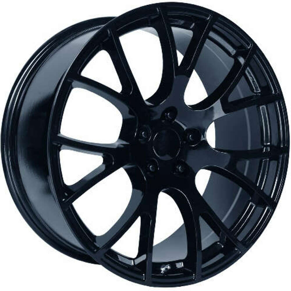 2009-2023 Challenger Hellcat Style Replica Wheel Rim Gloss Black 22x9.5 ...