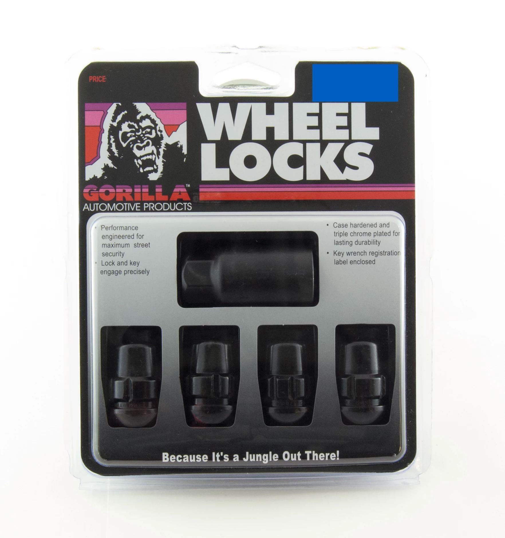 ちょこぼ Gorilla 38431XLBC Black Wheel Lock Set/4 Chrome Ball 12mm x