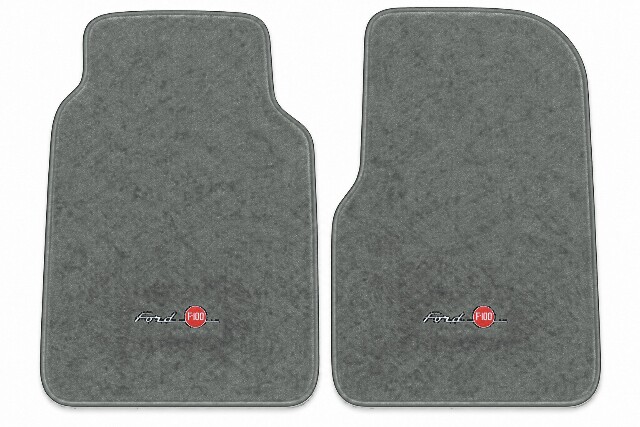1975-1983 Ford F-100 Reg Cab Cutpile Floor Mats Embroidered Logos 2pc