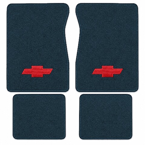 1988-1991 Chevy C2500 Crew Cab Cutpile Floor Mats Embroidered Logos 4pc