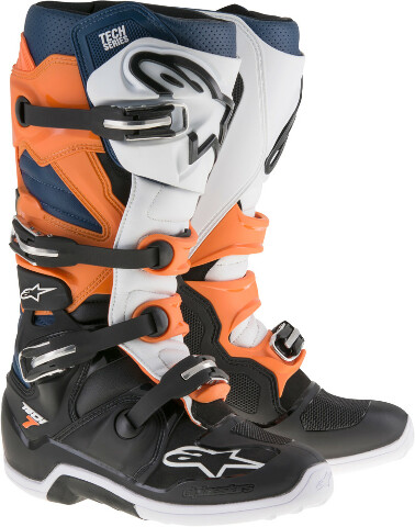 Alpinestars Tech 7 Boots (10, Black/Orange/Blue/White)