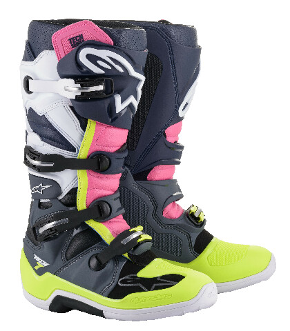 Alpinestars Tech 7 Boots Dark Gray/Dark Blue/Pink / 14