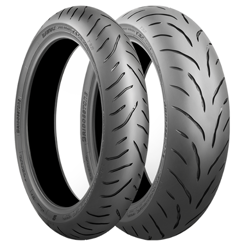 Bridgestone Battlax Sport Touring T32 Front Tire - 120/70ZR-18 GT, Enhanced Wet & Dry Performance For Motorcycles