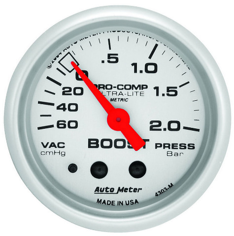 Auto Meter 4303 Boost/Vacuum 30" Hg/30 psi Ultra-Lite Analog Gauges ATM4303 Auto Meter 4303 Boost/Vacuum 30" Hg/30 psi Ultra-Lite Analog Gauges ATM4303