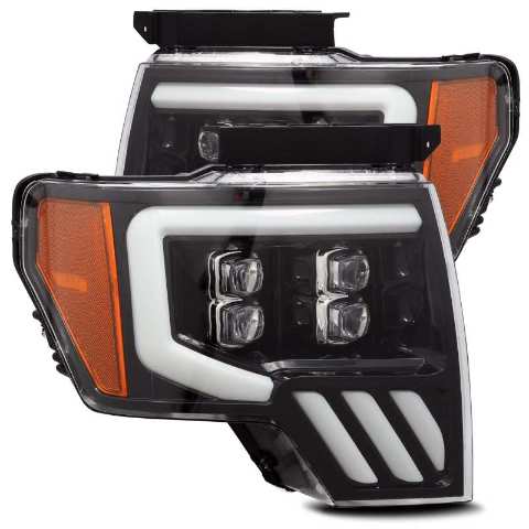 AlphaRex Fit 09-14 F-150 NOVA LED Proj Headlights Plank Style Gloss Black