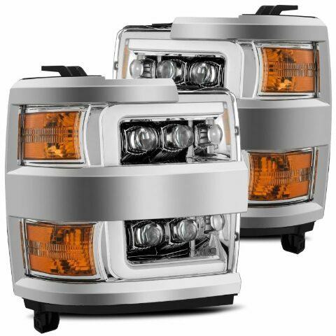 AlphaRex for 15-18 Chevy 2500HD NOVA LED Proj Headlights Plank Style Chrome