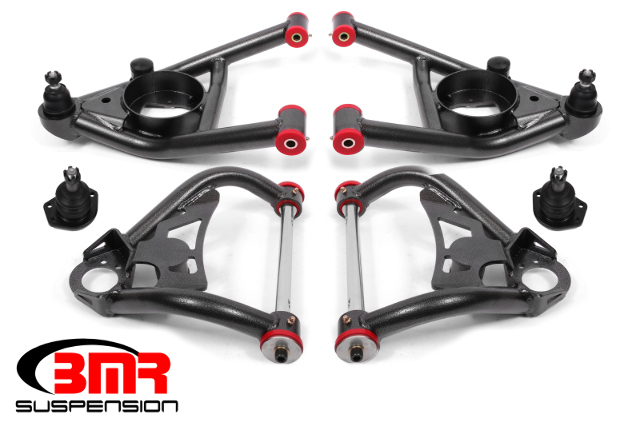 BMR Fit 64-72 A-Body Upper And Lower A-Arm Kit - Black Hammertone