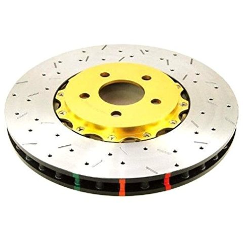 DBA (52604BLKXS) 5000 Series 2-Piece Drilled and Slotted Disc Brake Rotor with Black Hat, Front
