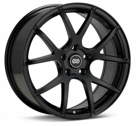 Enkei M52 17x7.5 38mm Inset 5x108 Bolt Pattern 72.6mm Bore Matte Black Wheel