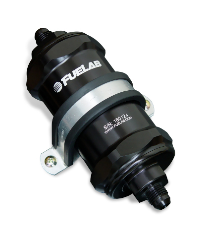 Fuelab 818 Fuel Filter Standard -10AN In/Out 100 Micron Stainless - Black