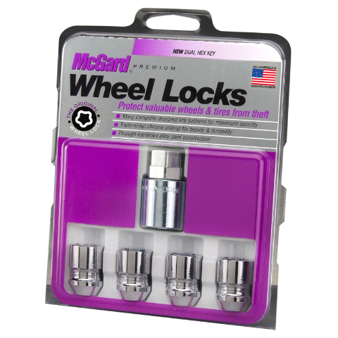 McGard Wheel Lock Nut Set - 4pk.  M12X1.25 / 19mm & 21mm Dual Hex / 1.28in. L