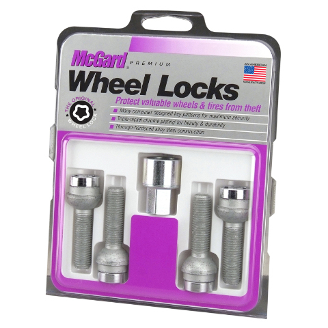 McGard Wheel Lock Bolt Set - 4pk.  M14X1.5 / 17mm Hex / 27.0mm Shank Length