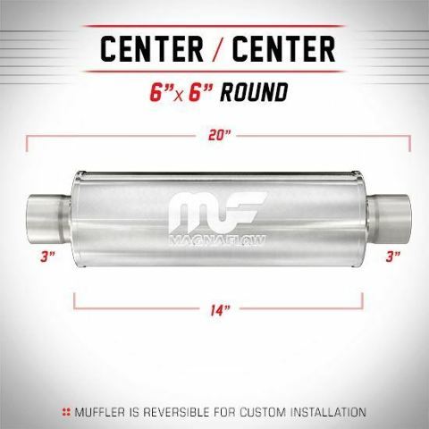 Magnaflow Muffler 12619 Stainless Round 3" in 3" out 14" body 20" long