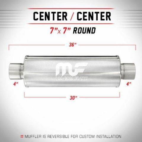 MAGNAFLOW 12773 High Flow Muffler Round 7x7x30"-4"In/4"Out