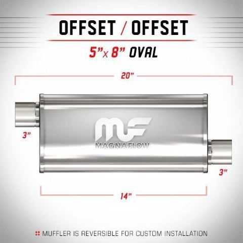 Magnaflow Muffler 14239 Stainless Oval 3" in 3" out 14" body 20" long