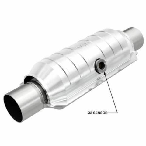 MAGNAFLOW UNIVERSAL CATALYTIC CONVERTER 2.5"IN/OUT 11"LONG 15"OVERALL w/O2