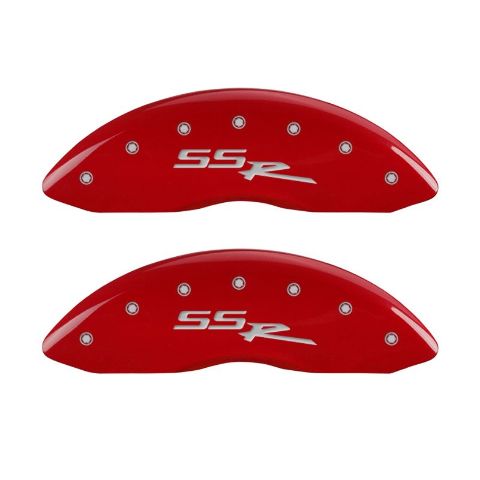 MGP 4 Caliper Covers Engraved Front & Rear Fit SSR Red finish silver