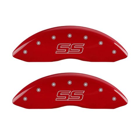 MGP 4 Caliper Covers  Front & Rear Fit Trailblazer style/SS Red finish silver