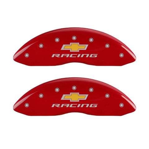 MGP 4 Caliper Covers Engraved Front & Rear Chevy racing Red finish