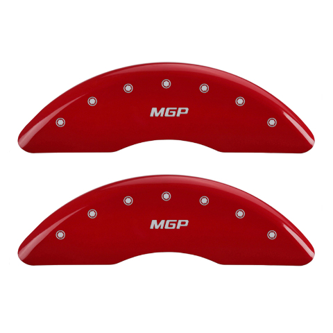 MGP 4 Caliper Covers Engraved Front & Rear Fit MGP Red finish silver