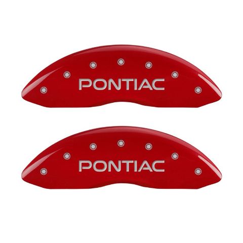 MGP 4 Caliper Covers Engraved Front Pontiac Engraved Rear Arrow Red finish