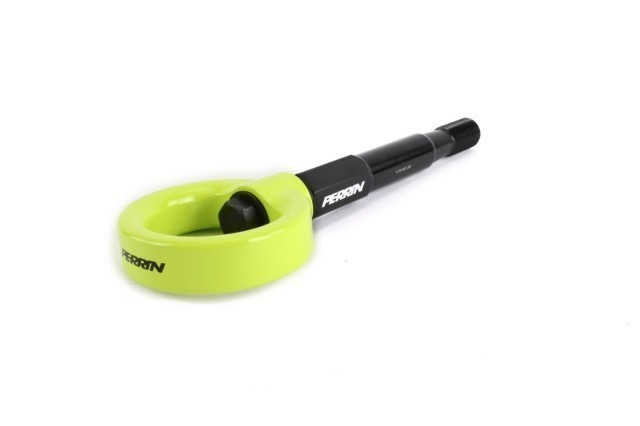 Perrin Fit 15-17 Subaru WRX/STI Tow Hook Kit (Front) - Neon Yellow