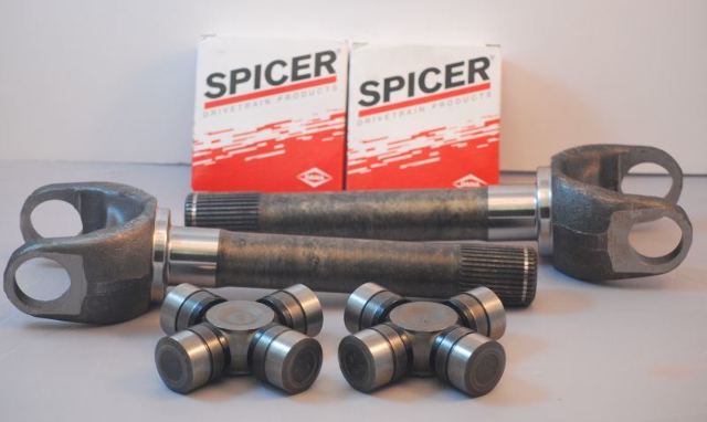 Fit Chevy DANA 60 UPGRADED 35 SPLINE OUTER AXLE YOKE SHAFT STUBS / U-JOINTS KIT