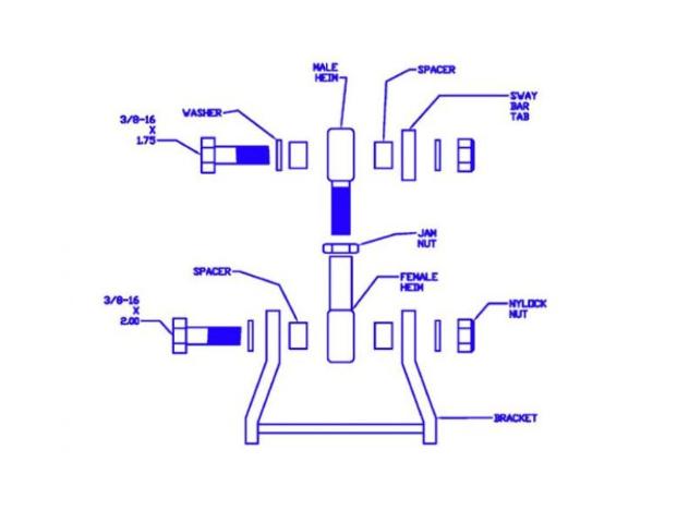 Progress Tech Fit 01-05 Honda Civic Rear Sway Bar Adapter Kit