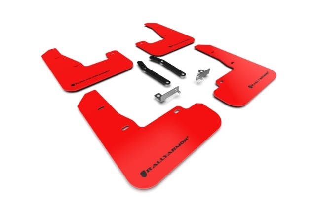 Rally Armor Fit 2019+ Hyundai Elantra N Line UR Red Mud Flap w/ Black Logo
