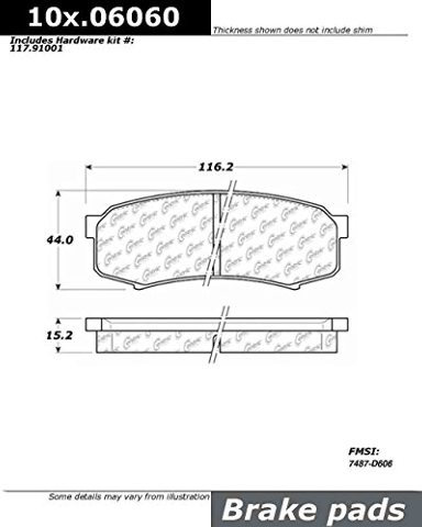 Centric 105.06060 Posi-Quiet Ceramic w/Shims and Hardware-Preferred (Rear)
