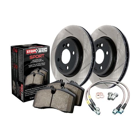 Stoptech Sport Axle Pack Brake Kit Drilled & Slotted; Front - 978.33061F