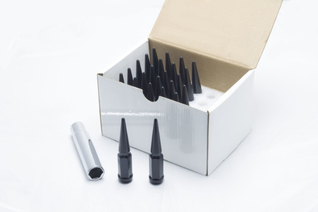 Wheel Mate Spiked Lug Nuts Set of 24 - Black 14x1.50