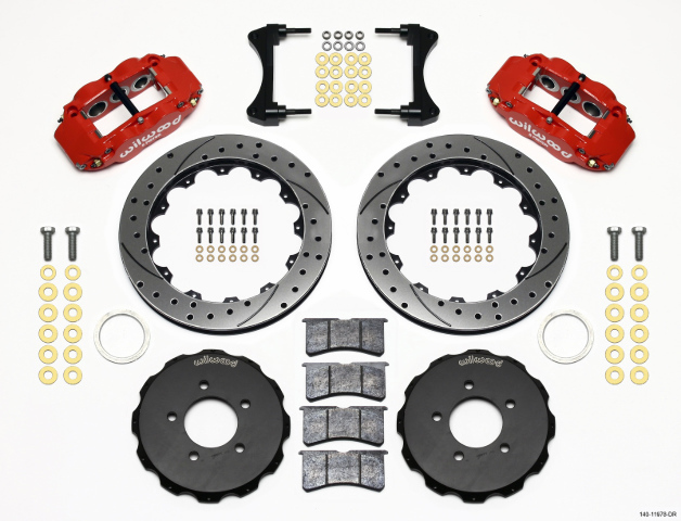 Wilwood Superlite 6R Front Hat Kit 12.88in Drill Red Fit 2006-Up Civic / CRZ