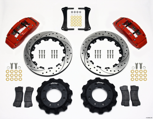 Wilwood TC6R Front Kit 16.00in Drilled Red Fit 1999-2014 GM Truck/SUV 1500