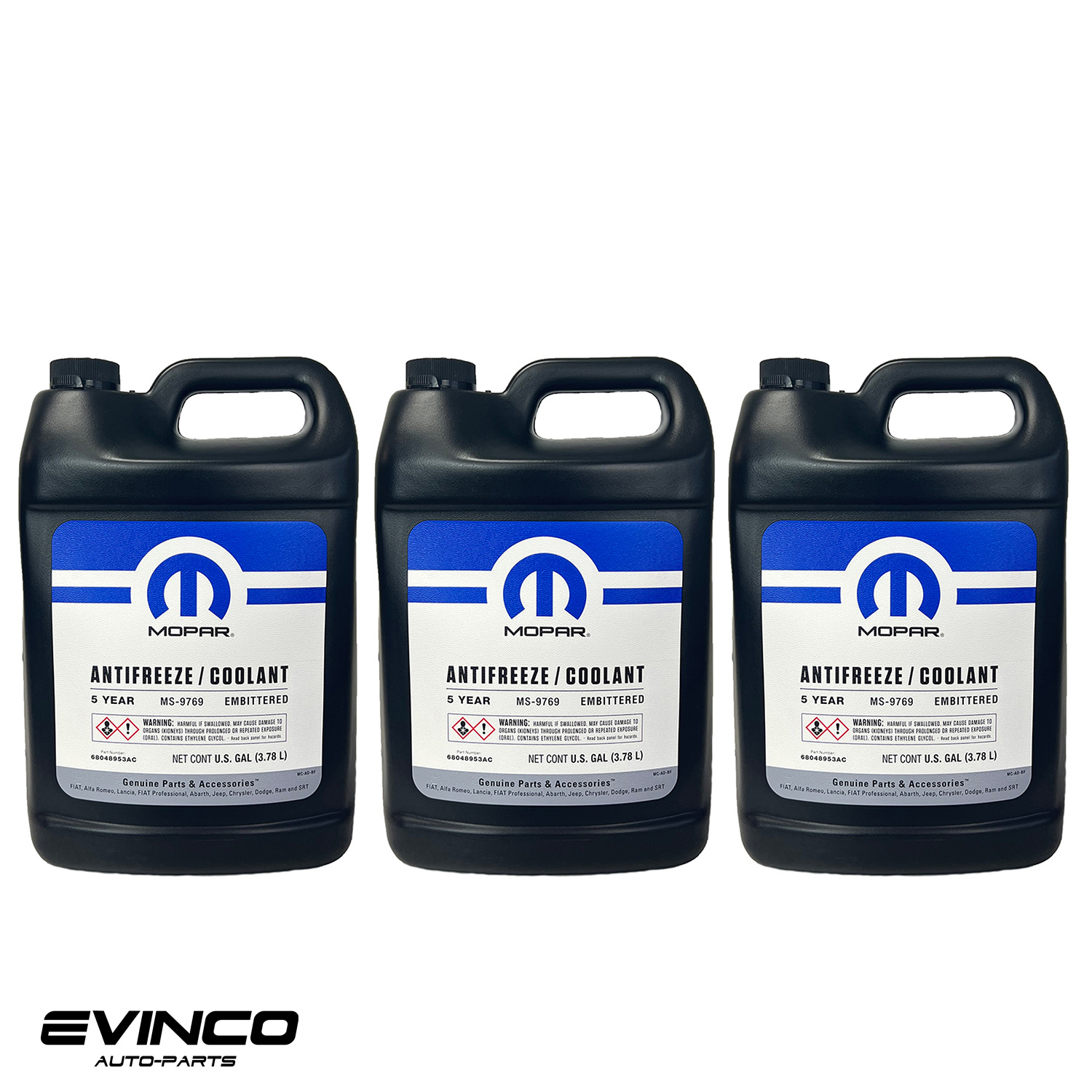 Mopar Antifreeze Coolant Orange 5 year Concentrated Kit of 3