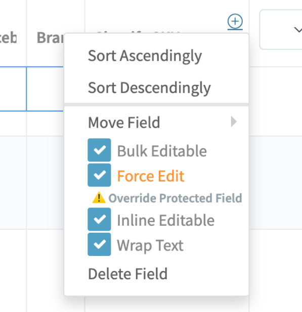 Bulk Force Checkbox